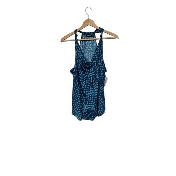 A.N.A. Racerback Tank Top Women's Size 2X Cowl Neck Polkadot Lightweight Flowy - Picture 3 of 8